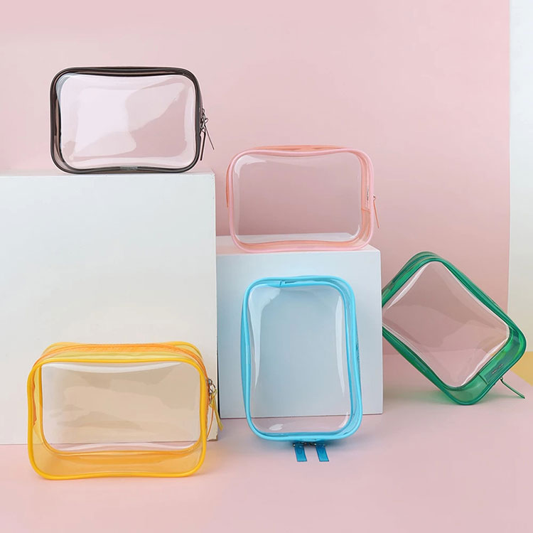 حقيبة مستحضرات التجميل الملونة PVC