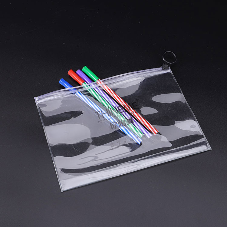 أكياس PVC شفافة بسحاب مع قاع